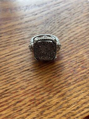 Judith Ripka Sparkling Square Druzy Statement Ring - Sterling Silver